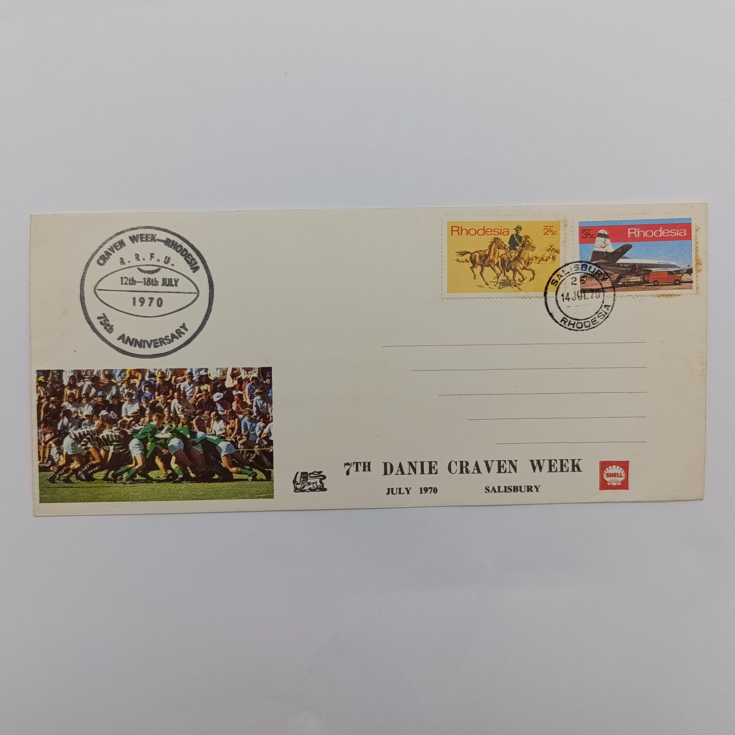 Rugby Rhodesia 1970 Cravenweek postal cover - rarely seen