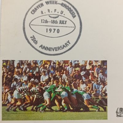 Rugby Rhodesia 1970 Cravenweek postal cover - rarely seen