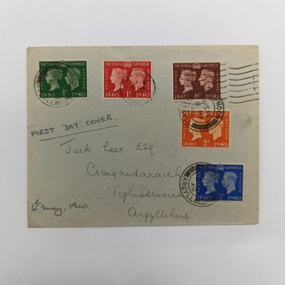 Great Britain 1940 May 6th First day cover with Victoria &amp; George stamps