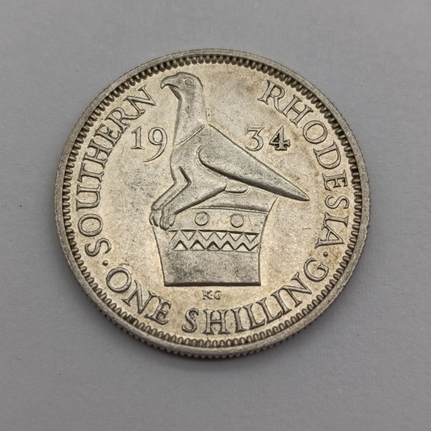 1934 Southern Rhodesia Shilling XF+ lowest mintage