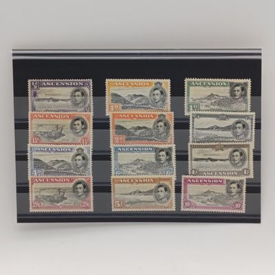 Ascension 1938-53 King George 6 set of 12 mounted mint up to 10 shilling