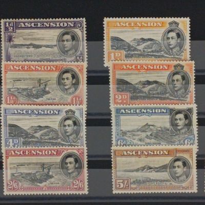 Ascension 1938-53 King George 6 set of 12 mounted mint up to 10 shilling