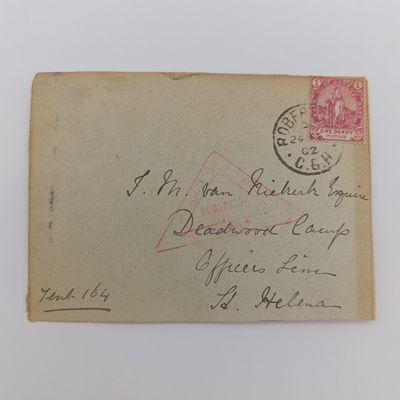 Boer War POW letter fronts stuck back-to-back- One side posted to A.H Victor (Prisoner of War, Broad Bottom Camp, St. Helena, tent to 30 - forwarded to tent 35 - See description Boer War POW letter fronts stuck back-to-back- One side posted to A.H Victor (Prisoner of War, Broad Bottom Camp, St. Helena, tent to 30 - forwarded to tent 35 - See description