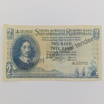 Pair of South African R2 rissik banknotes with consecutive numbers