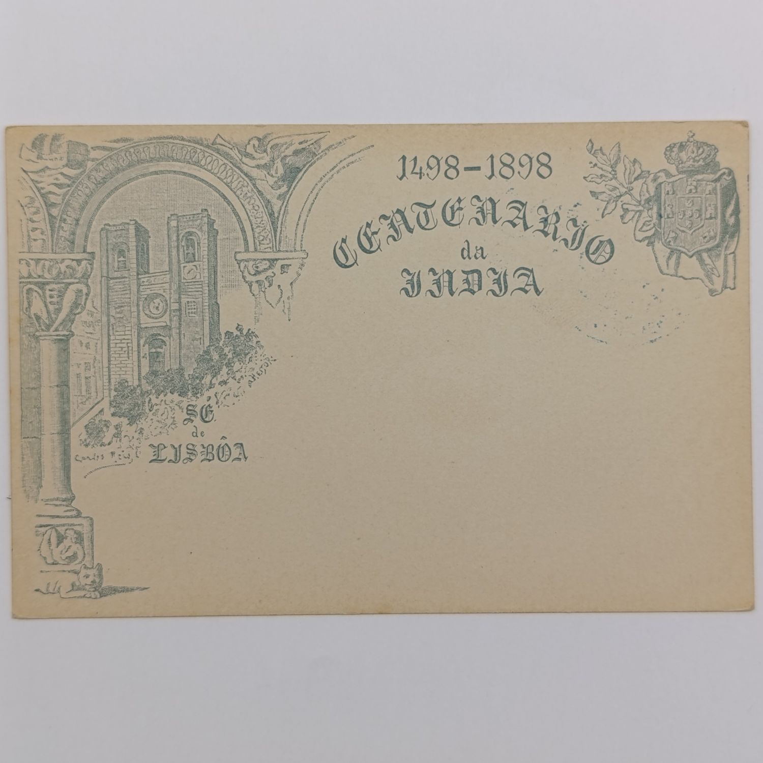 Card Inscribed centenary of India 1498-1898 on one side - other side Universal Postal Union Africa region - unused