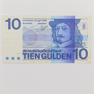 1968 Netherlands 10 Gulden banknote