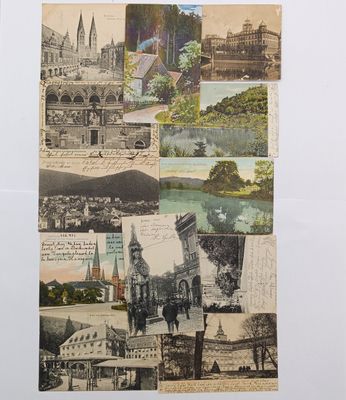 Lot of 12 German postcards used before 1910 - to Germany and England