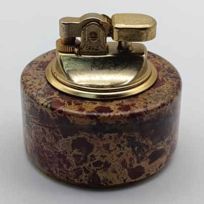 Vintage Penguin table lighter marble base