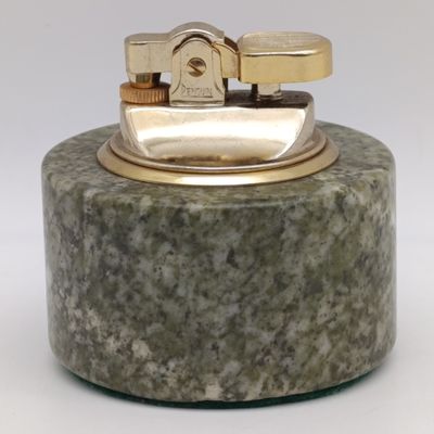 Vintage Penguin table lighter with marble base