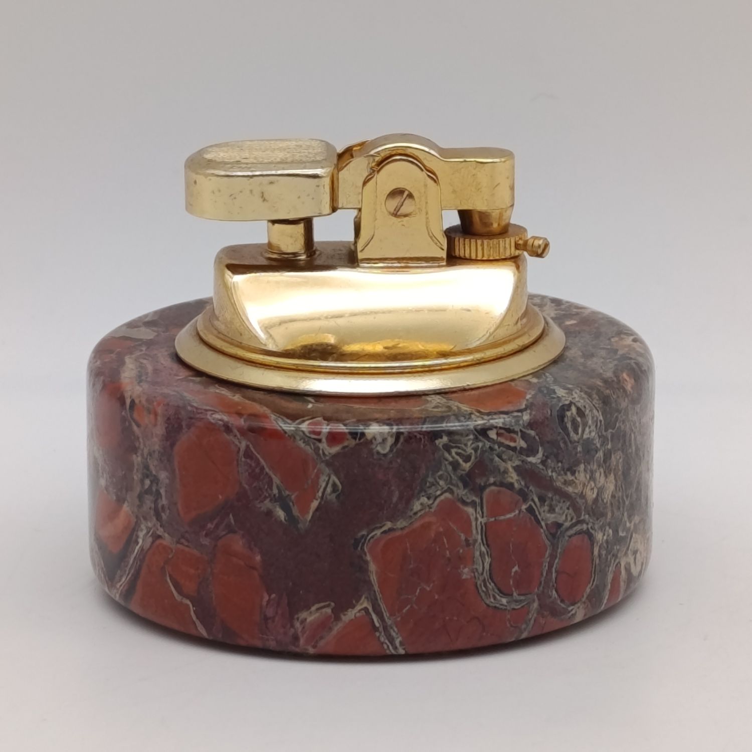 Vintage Penguin table lighter with marble base