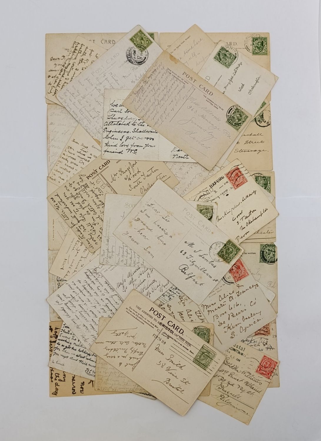 Lot of 36 Postcards posted in Britain - all before 1920 and over a century old