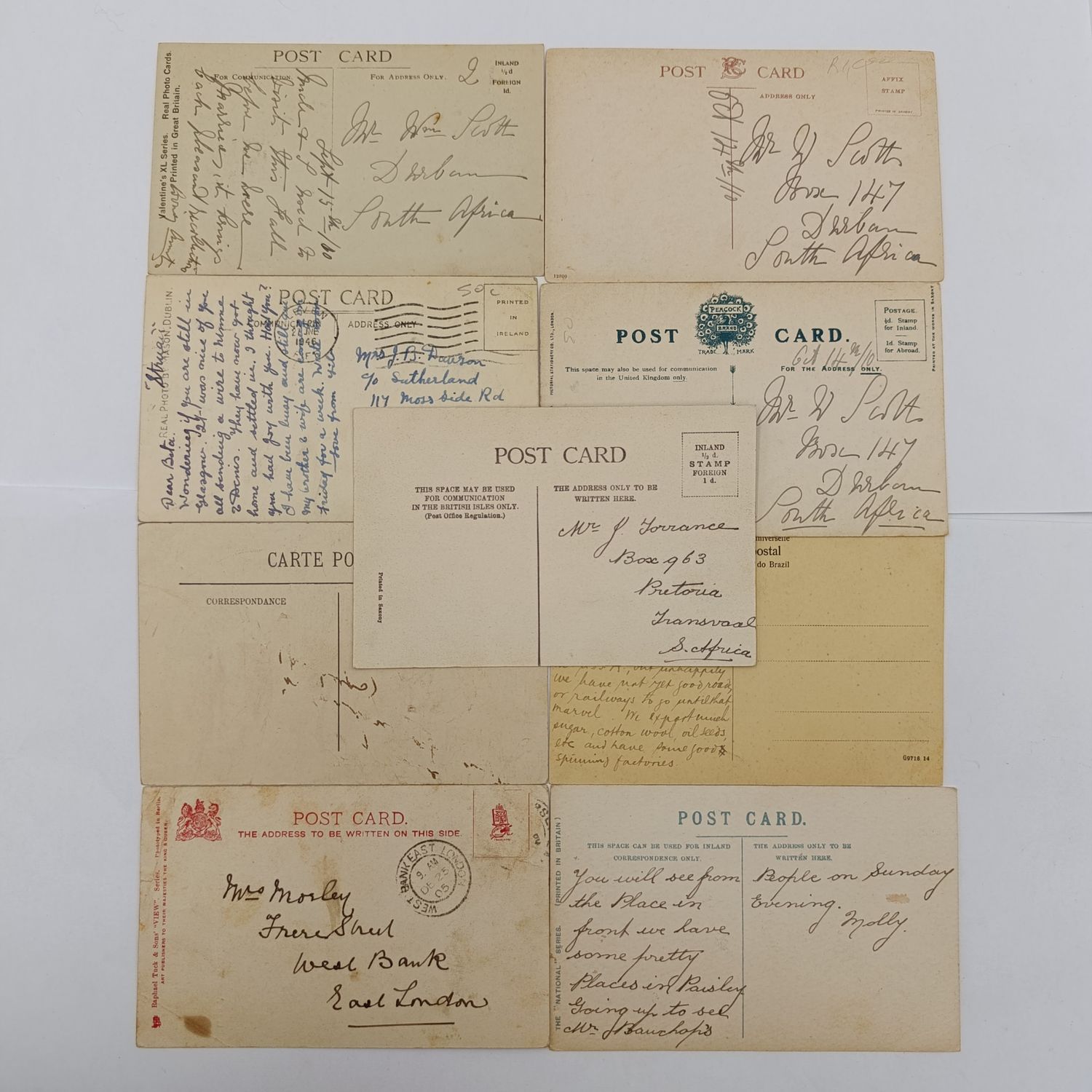 Lot of 9 antique used Postcards with pictures of waterfalls