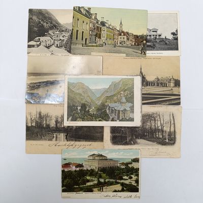 Lot of 9 Postcards posted over a century ago from Transvaal, Natal, Netherlands, Norway, France