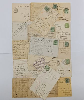 Lot of 18 Postcards used inside South Africa more than a century ago - all with stamps