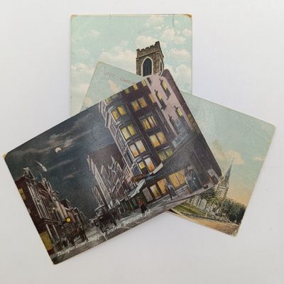 Lot of 3 Postcards sent over a century ago from USA to South Africa