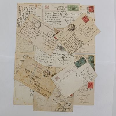 Lot of 21 used Postcards pre 1910 Britain to South Africa - over a century old