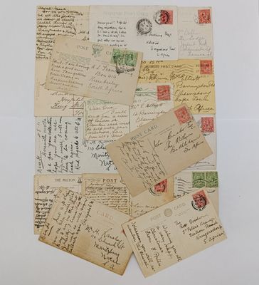 Lot of 25 Postcards posted pre 1920 Britain to South Africa - over a century ago.