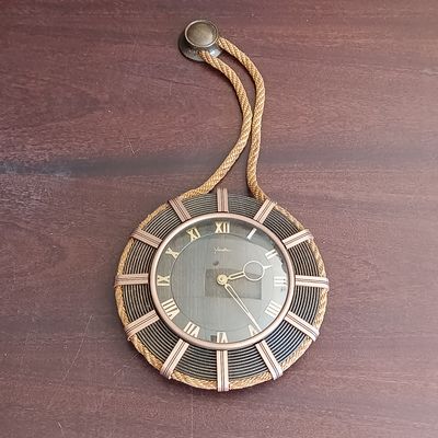 Vintage Mauthe Mechanical wall clock with rope work - working