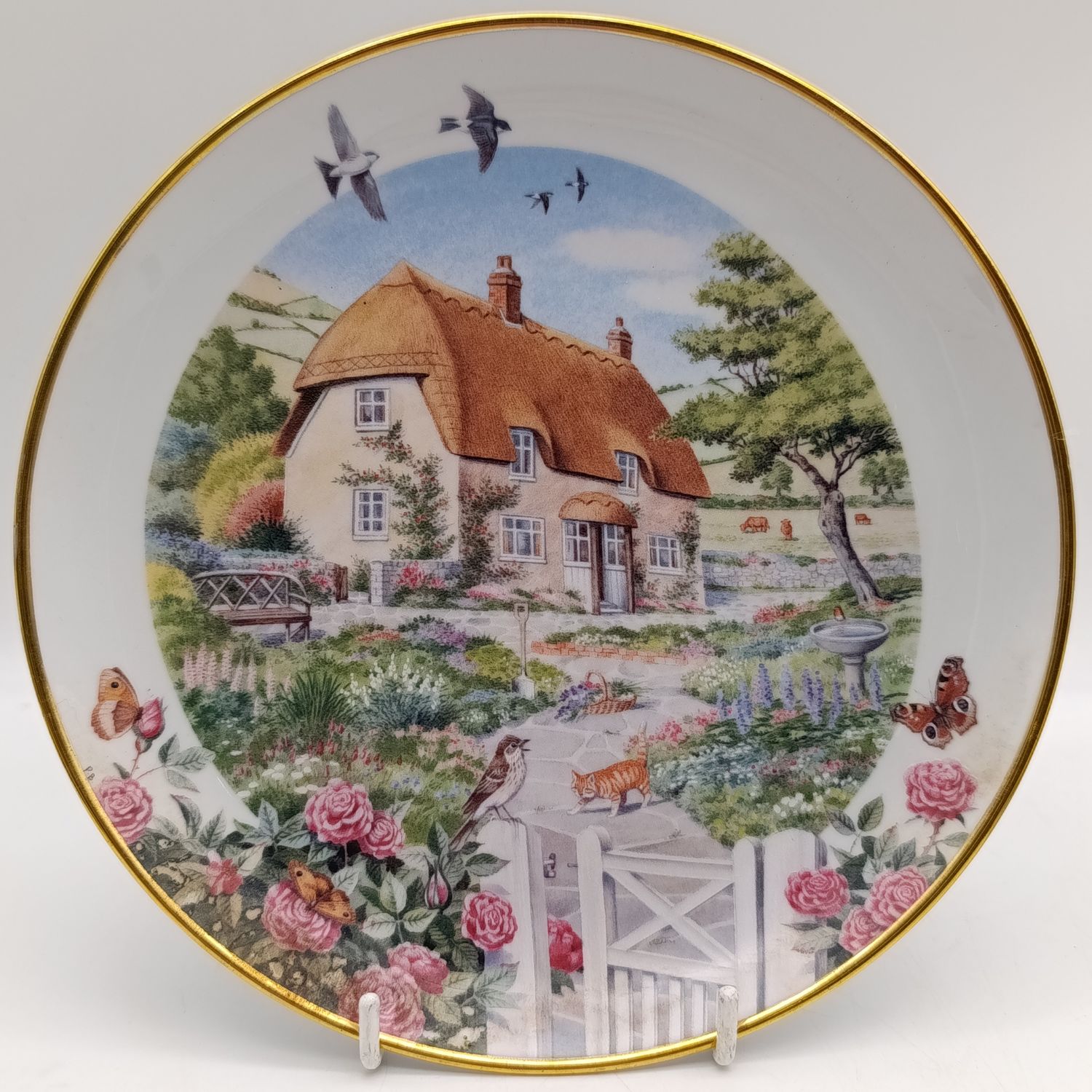 Vintage Franklin Mint Rose Cottage porcelain plate