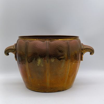 Vintage brass planter champagne cooler with handles