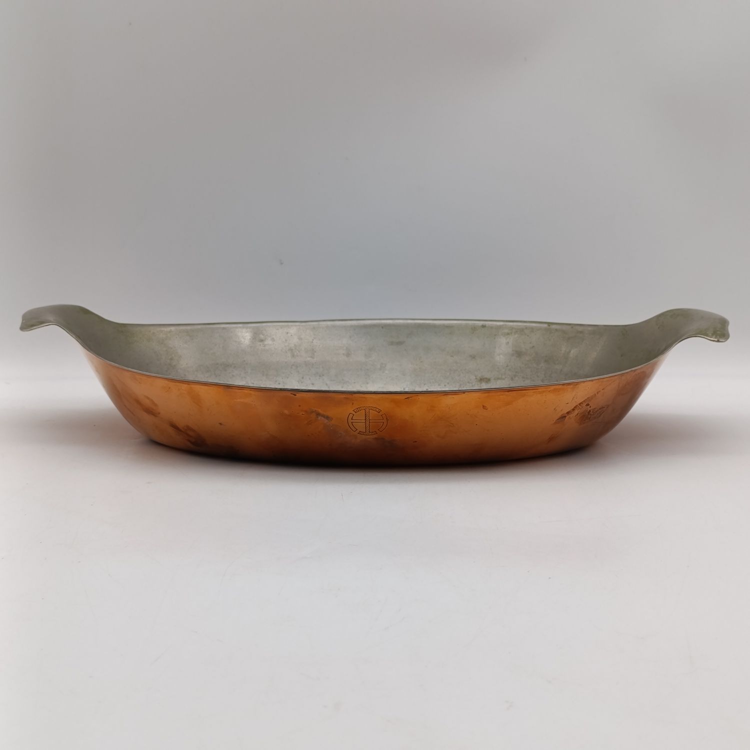 Vintage Mauviel type Elkington copper plated steel cooking pan