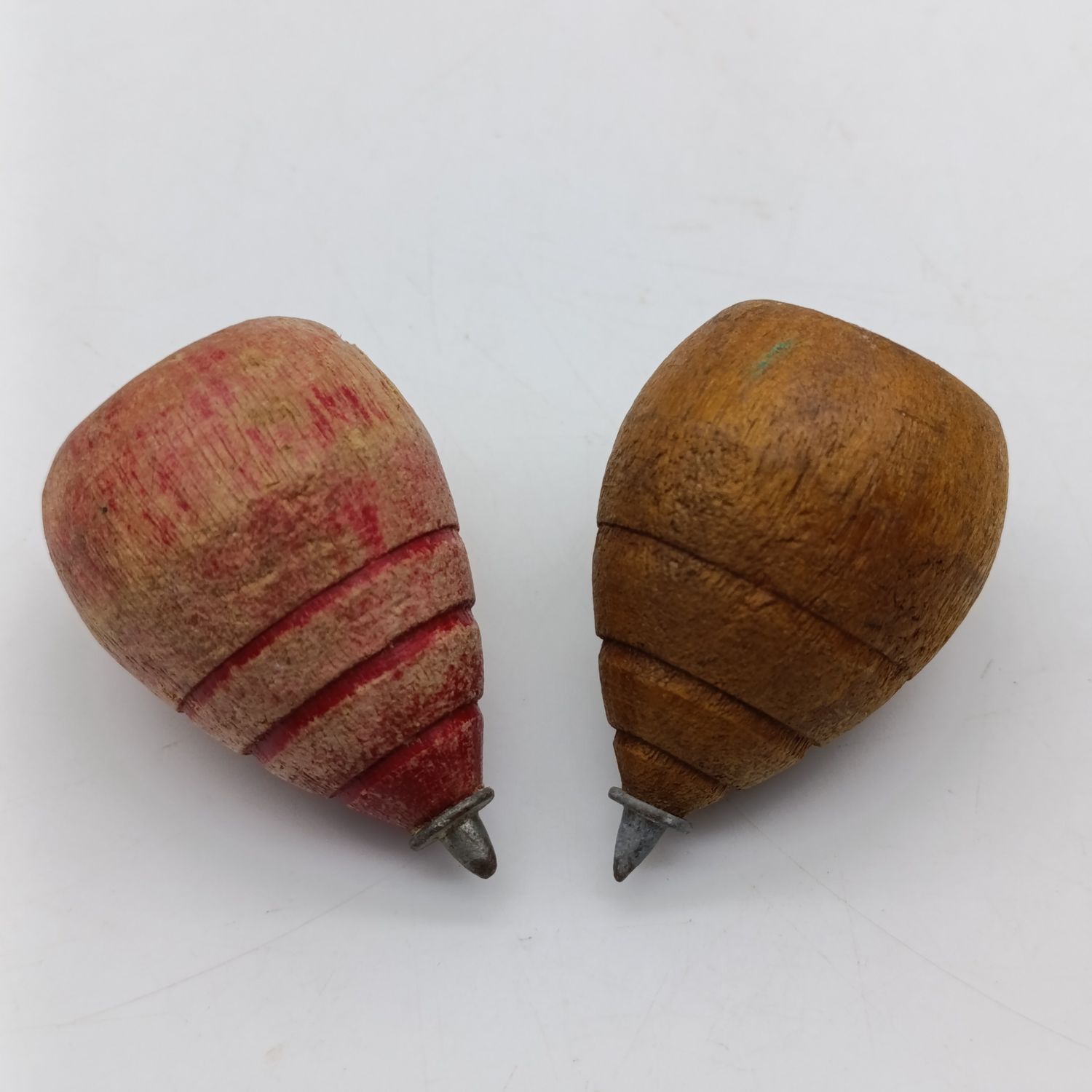 Pair of vintage spinning tops