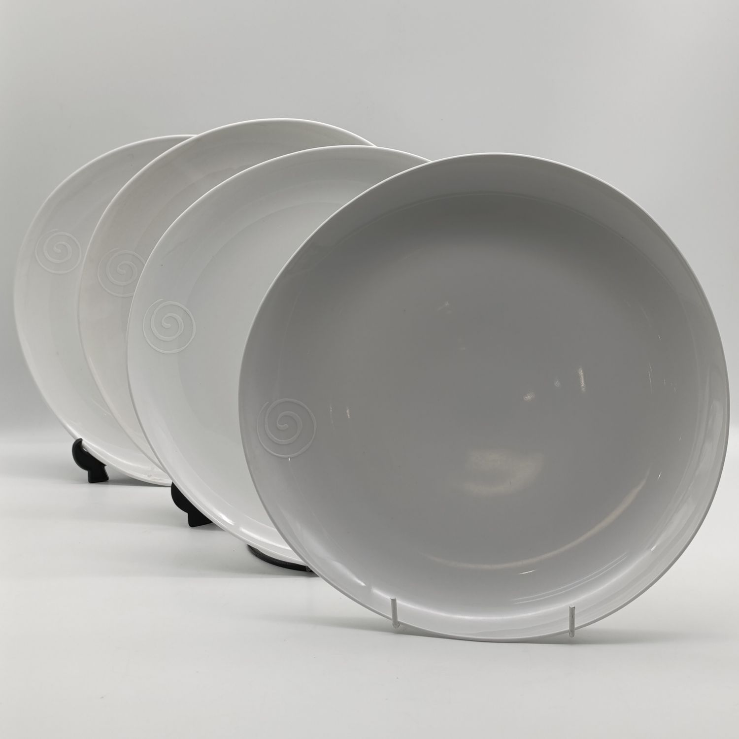 Set of 4 Carrol Boyes Swirl porcelain dinner