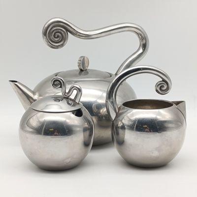 Carrol Boyes Wave tea set - milk jug, Sugar and tea pot