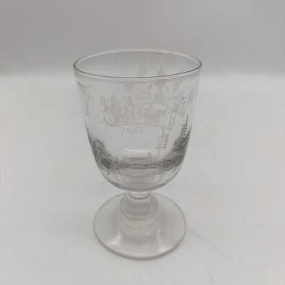 Antique glass with hand engraving P. Butterworth 1866