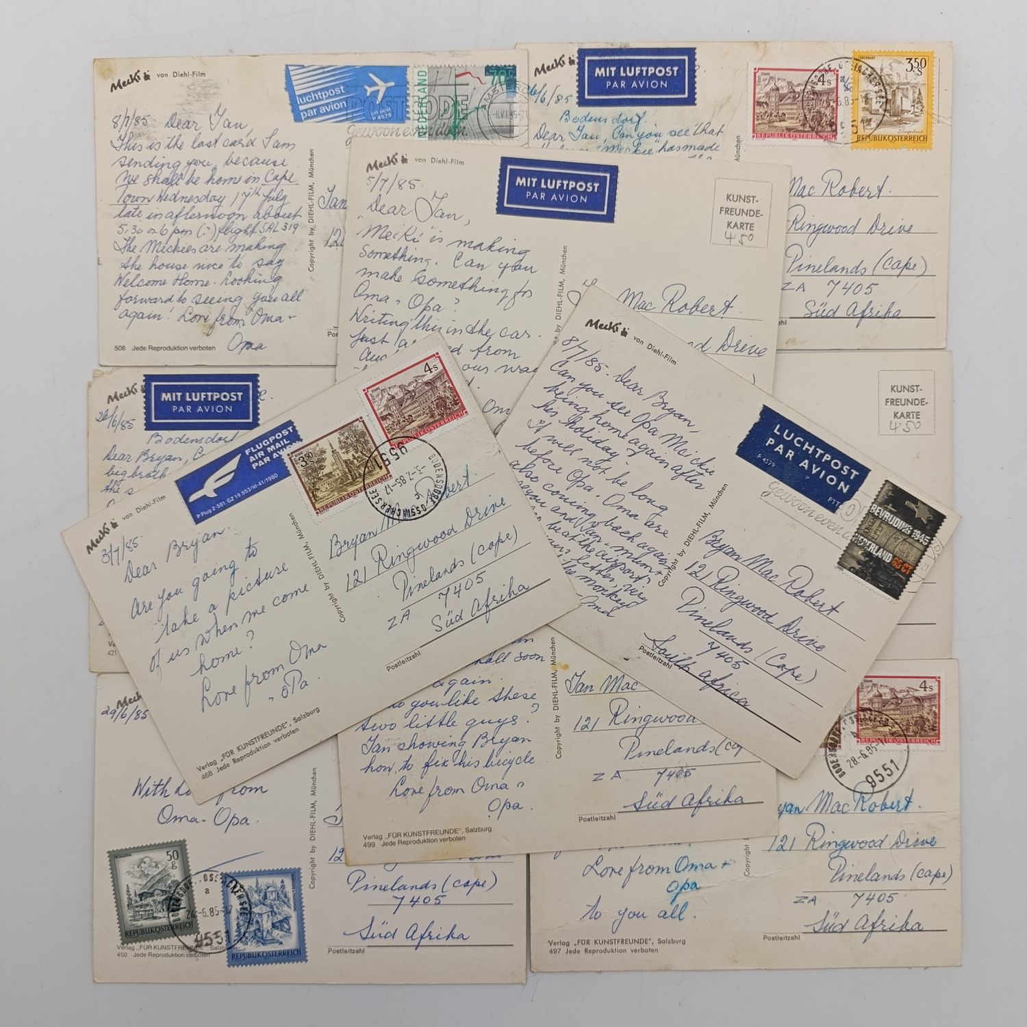 Lot of 12 vintage German Hedgehog postcards 11- used and 1 slight damage all different