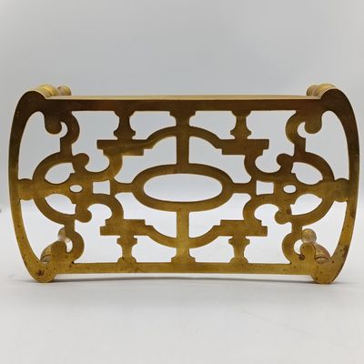 Antique brass rectangular trivet by W.T. &amp; S