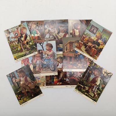 Lot of 12 vintage German Hedgehog postcards 11- used and 1 slight damage all different