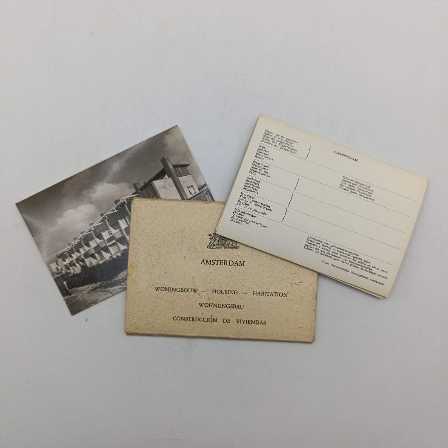 1950&#39;s set of Amsterdam postcards - housing