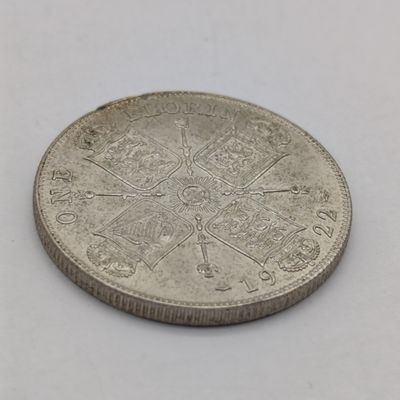 Great Britain 1922 Florin with die crack through the word Florin UNC with a few nicks