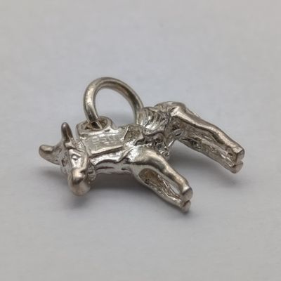Sterling silver donkey charm pendant - weighs 1.4g