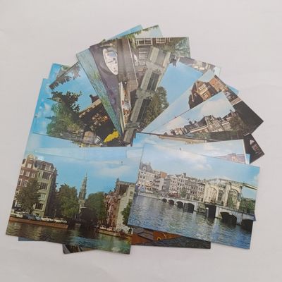 Lot of 20 Amsterdam mini postcards - 1950&#39;s