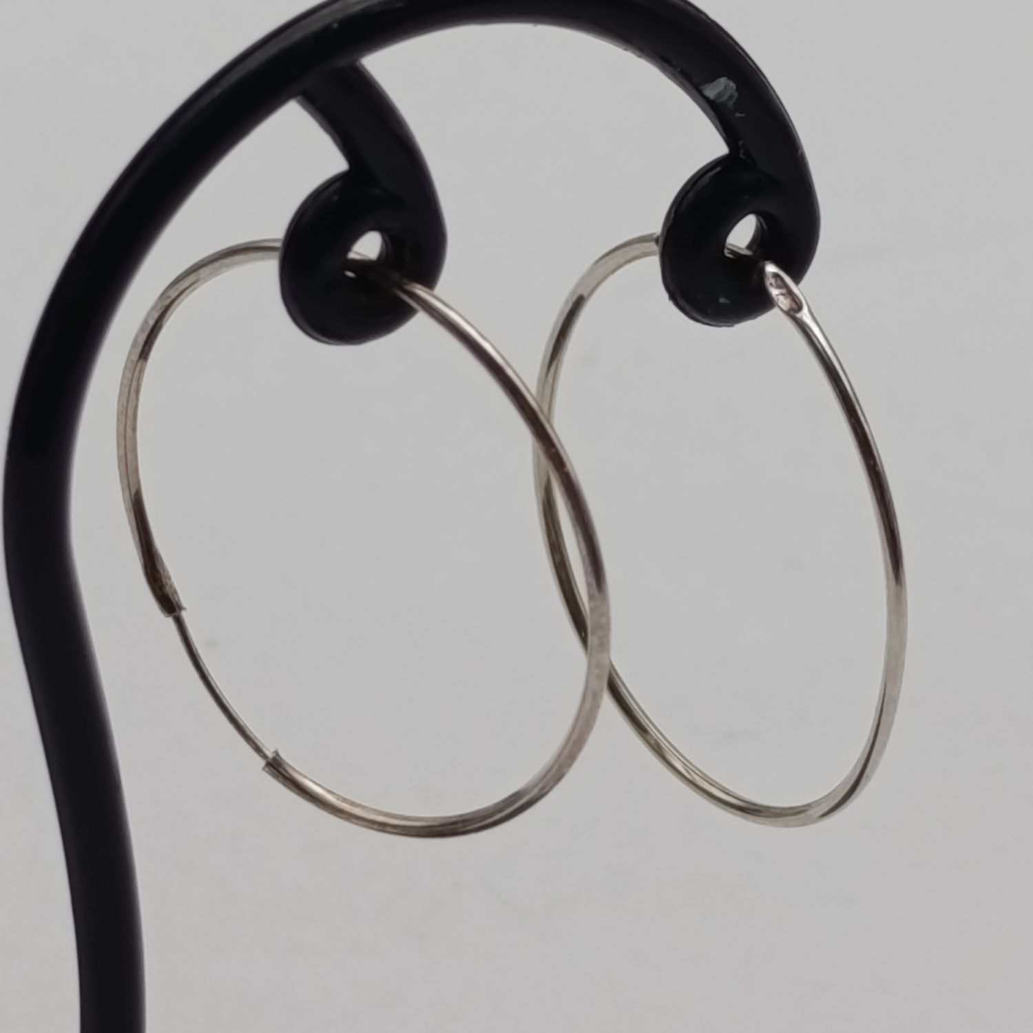 Pair of sterling silver hoop earrings