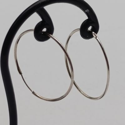Pair of sterling silver hoop earrings