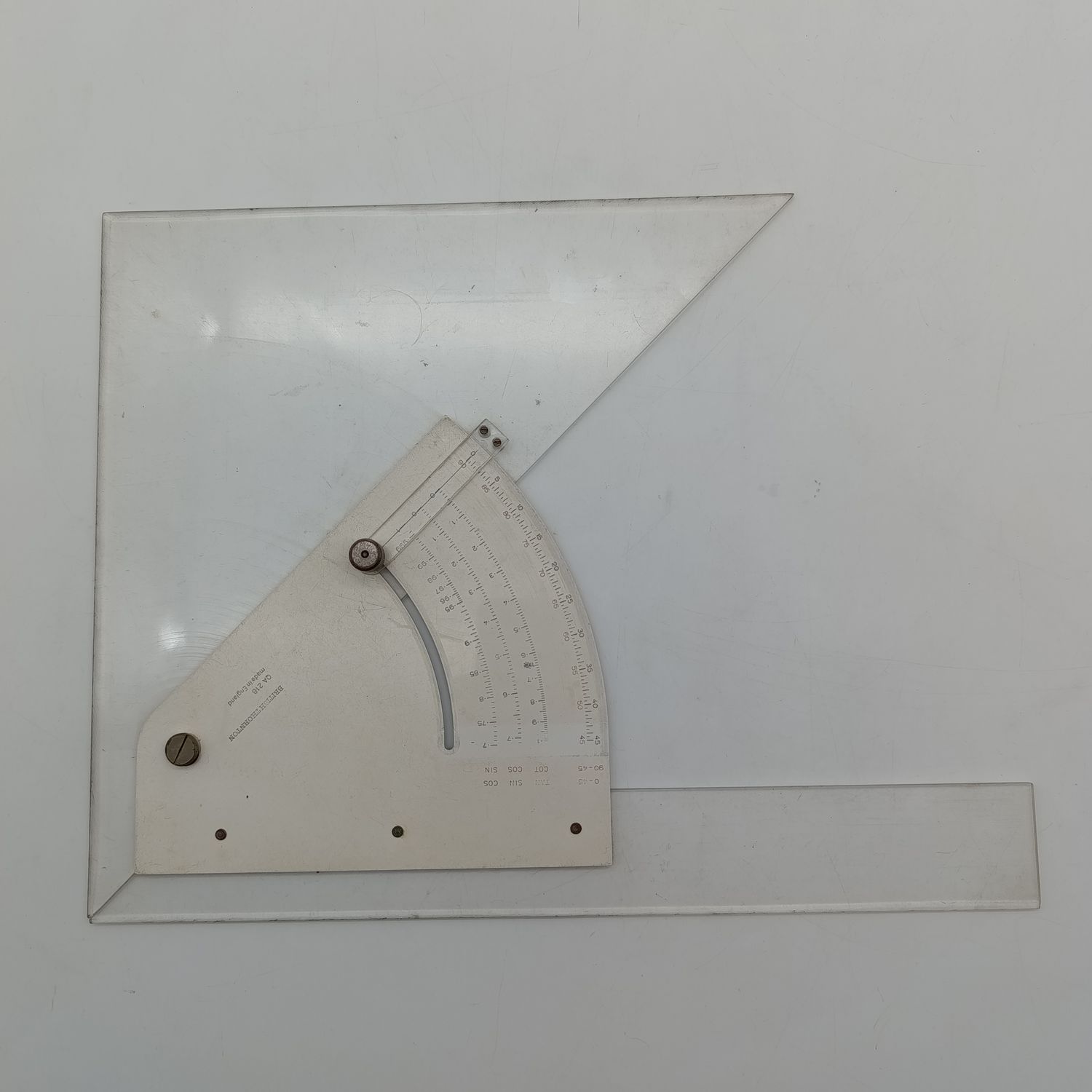 Vintage British Thornton QA 21B draughtsman adjustable triangle