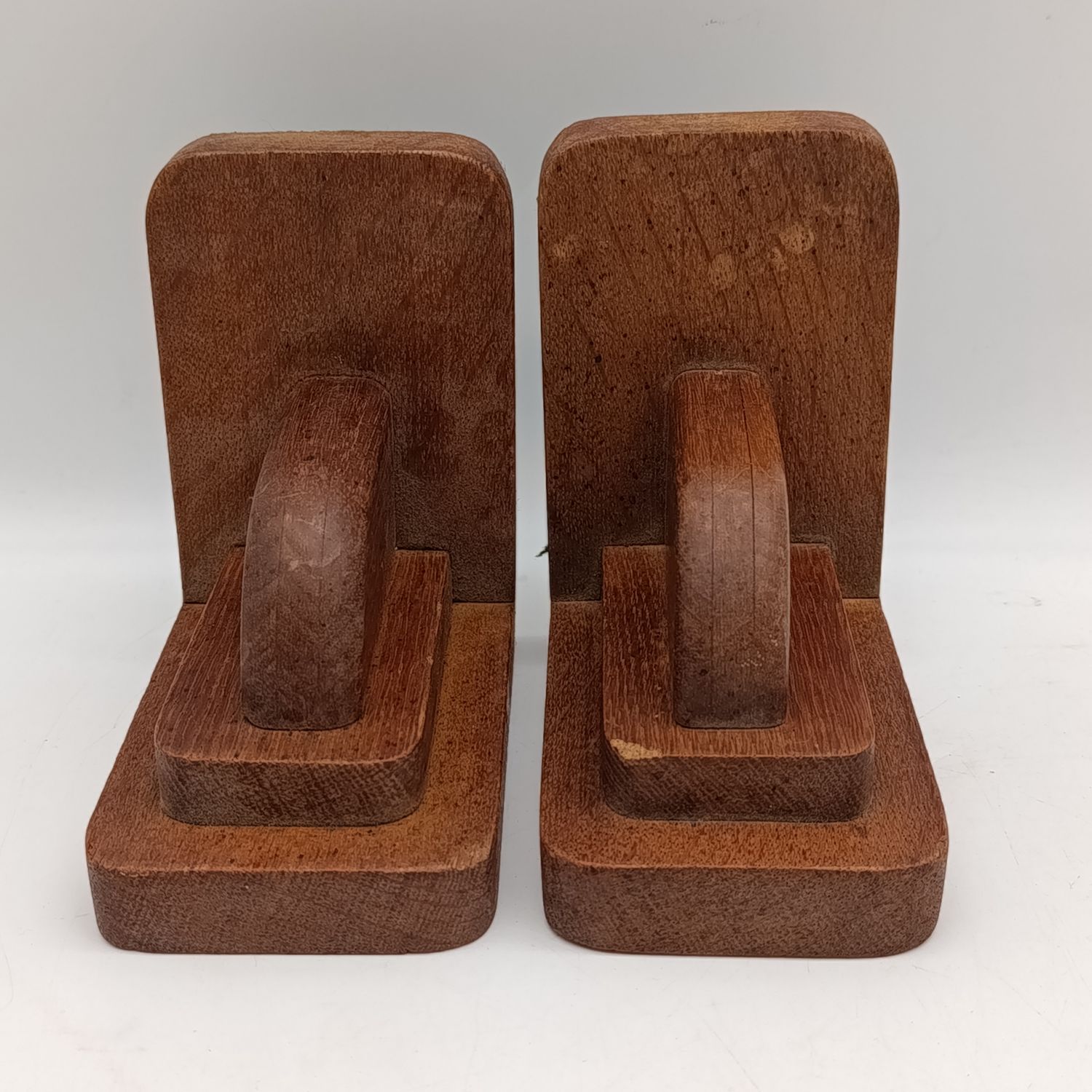 Pair of Arte Deco style wooden bookends