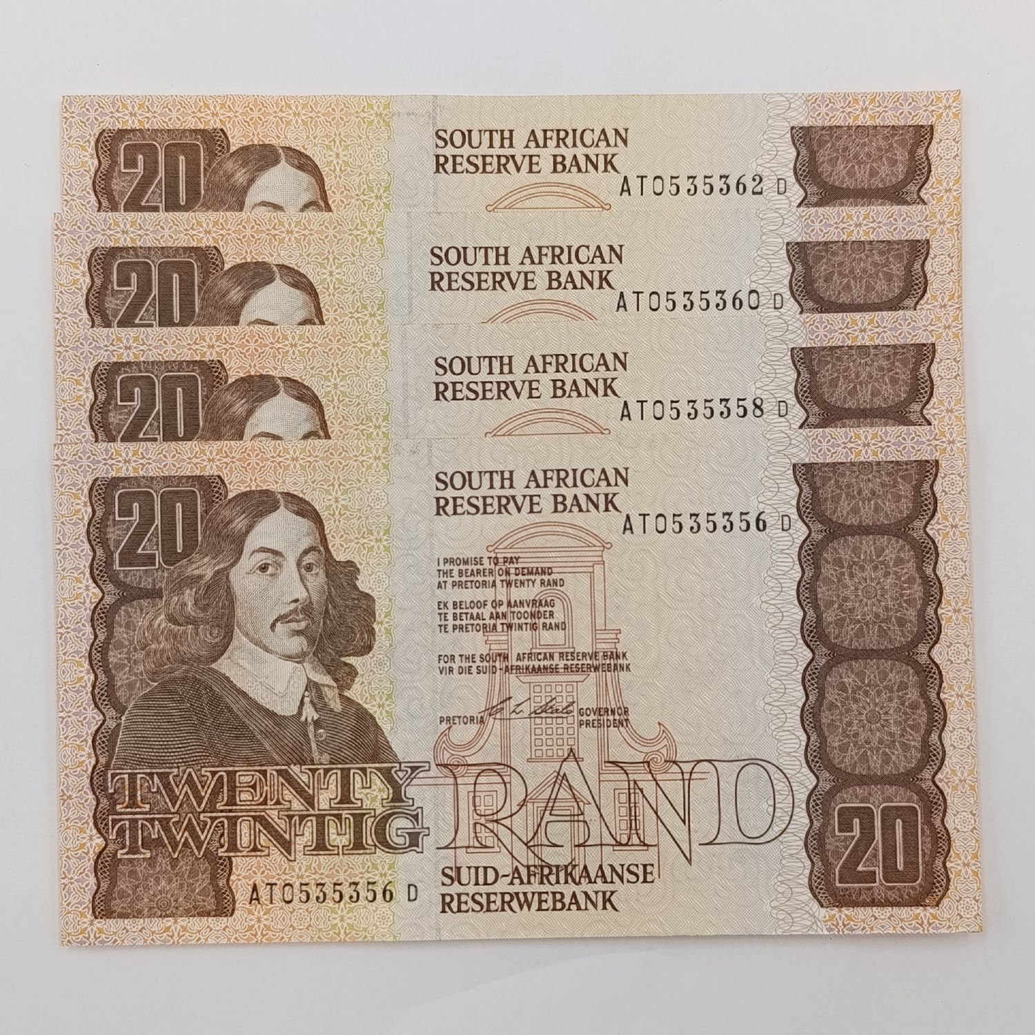 CL Stals First Issue R20 banknotes lot of 4 - 56,58,60,62 uncirculated