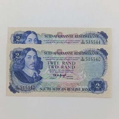 TW de Jongh second issue R2 banknotes numbers close to each other - uncirculated