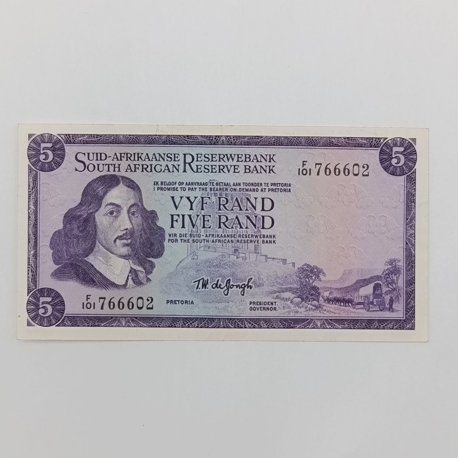 TW de Jongh First issue R5 banknote uncirculated