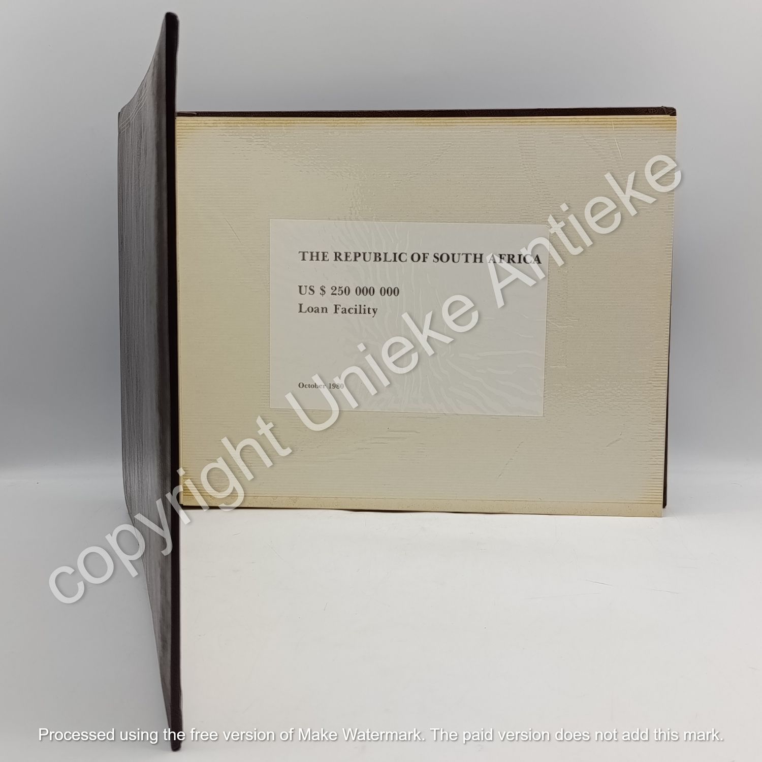 1980 record of use of loan facility to South Africa by the USA. Different projects with photos. Beautiful historical record