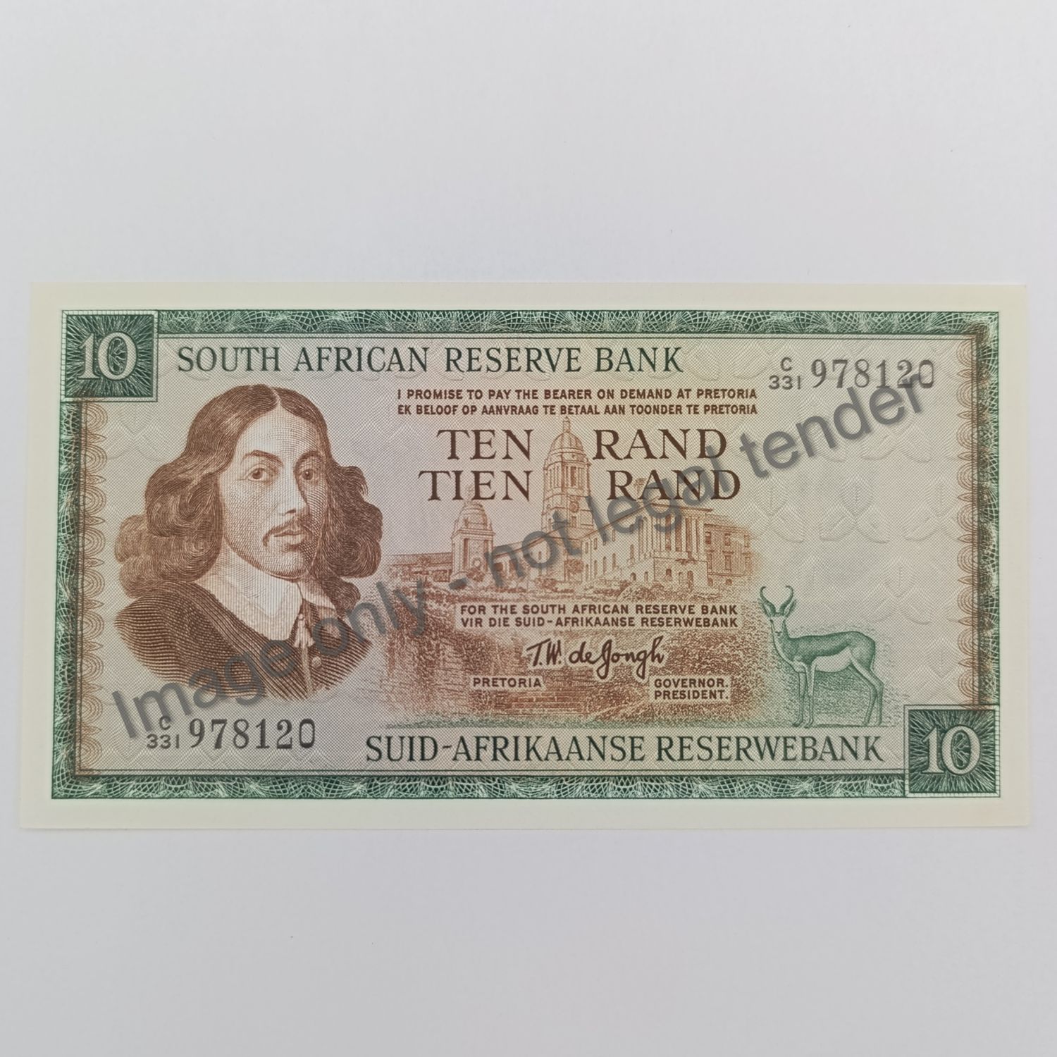 TW de Jongh First issue R10 banknote uncirculated