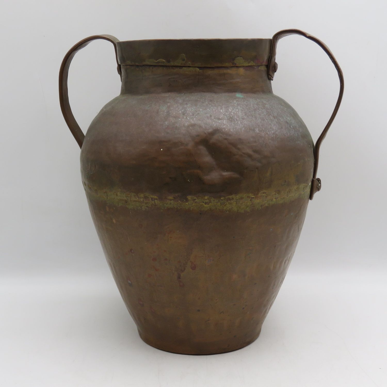 Antique French hammered copper water urn