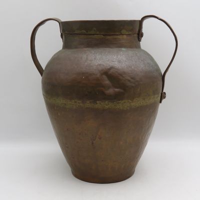 Antique French hammered copper water urn