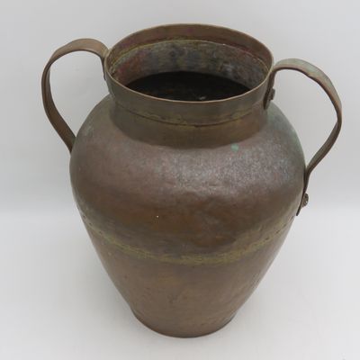 Antique French hammered copper water urn