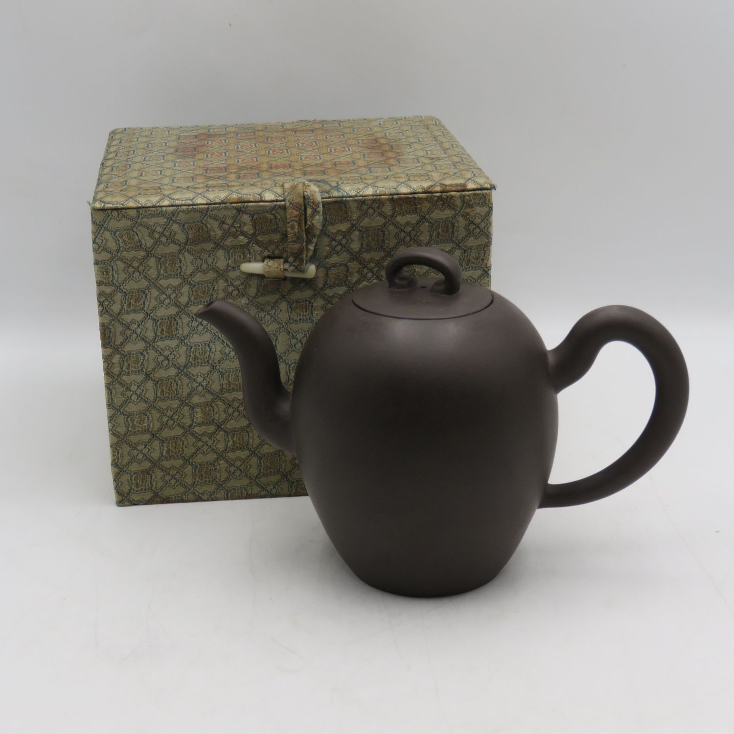 Vintage Chinese Exotic Line clayware teapot in box
