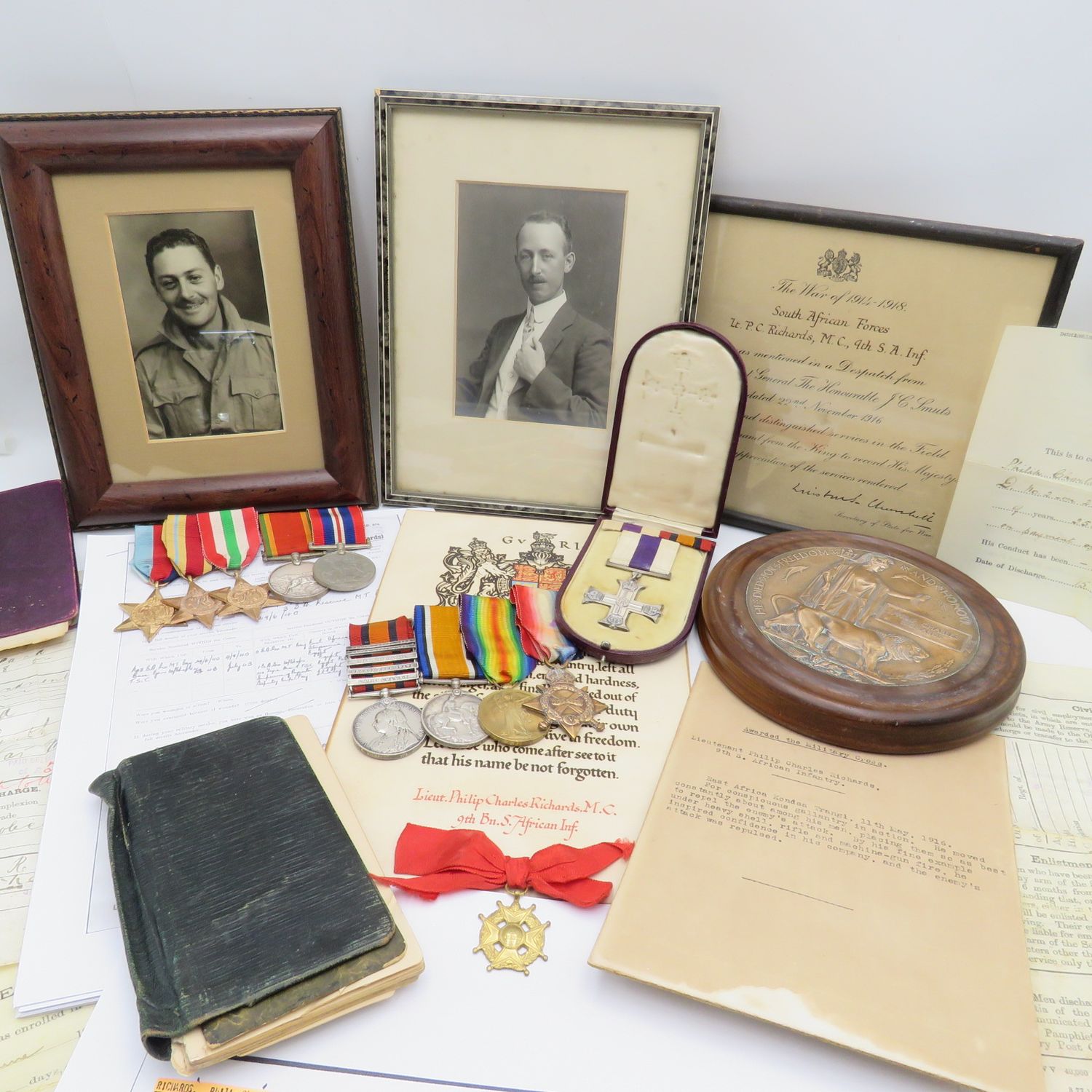 WW1 Military Cross Medal group for Father and Son, Boer War to WW2